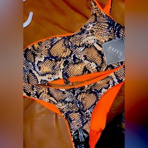 Zaful reversible snake two piece swimsuit